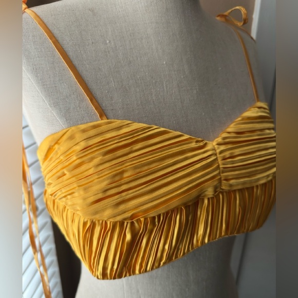 Atelier Ndigo Yellow Ruched Bralette Top - Picture 4 of 7
